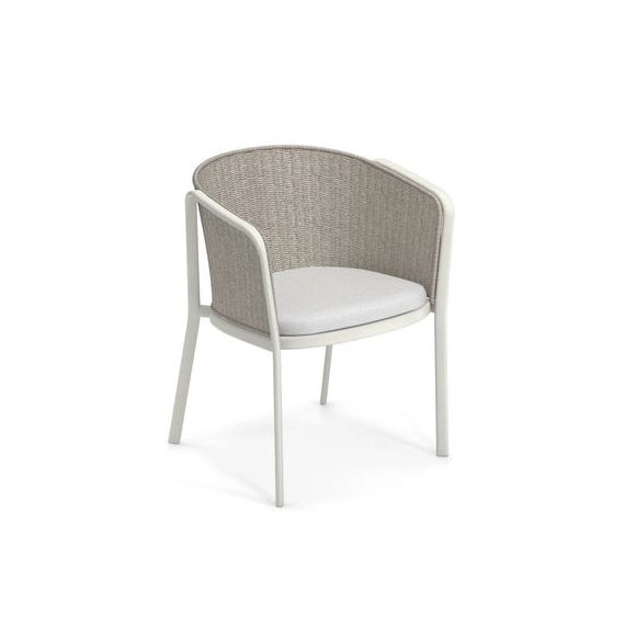 Fauteuil Carousel en Métal, Aluminium – Couleur Blanc – 61.5 x 76.63 x 77 cm – Designer Sebastian  Herkner