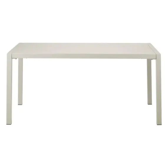 Table de jardin 160cm métal beige