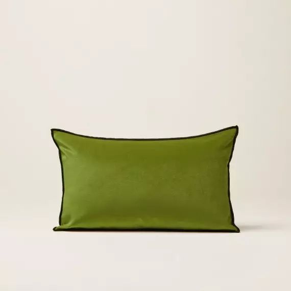 Housse de coussin DARIO olivine et bourdon noir – VERT