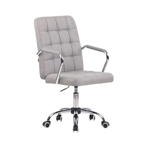 Chaise de bureau réglable pivotante en tissu Gris