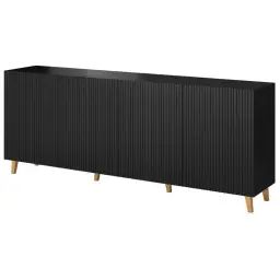 Buffet bas contemporain 200 cm noir