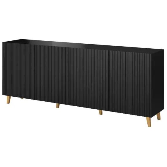 Buffet bas contemporain 200 cm noir