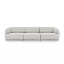 Canapé 3 places en tissu chenille gris clair