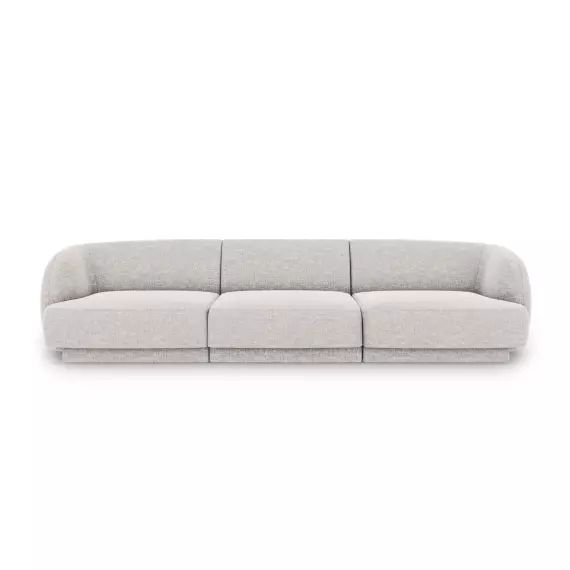 Canapé 3 places en tissu chenille gris clair