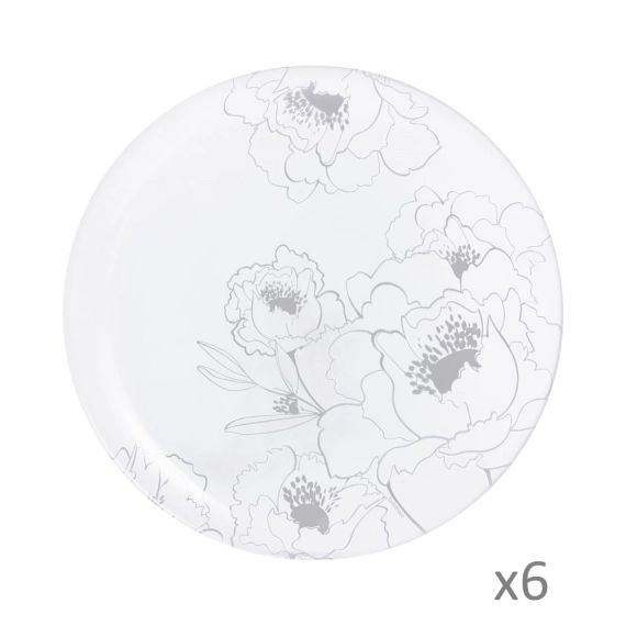 6 assiettes plates Leontine 26cm