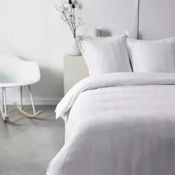 Parure de lit en Coton Blanc 220×240 cm