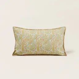 Housse de coussin 28×47 cm Jaune indien et écru