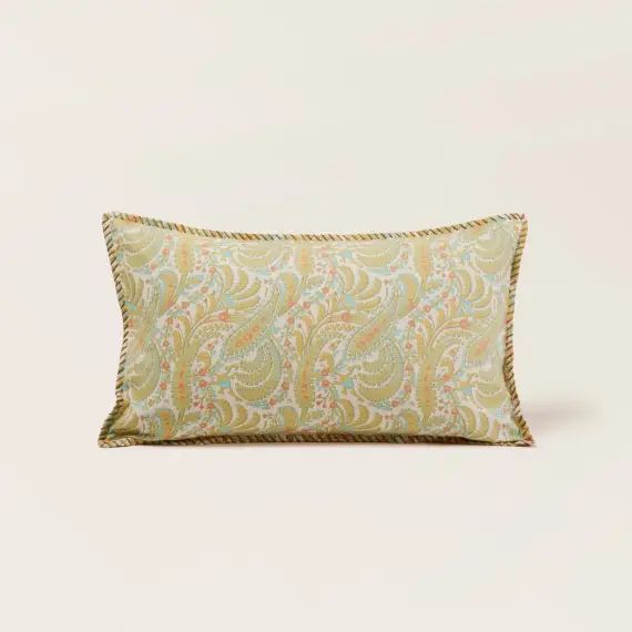 Housse de coussin 28×47 cm Jaune indien et écru