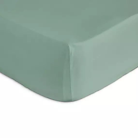 Drap housse 100% coton 160×200+28 cm vert