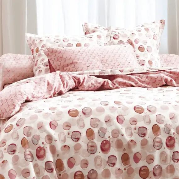Housse de couette 200×200 rose en coton