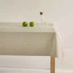 Nappe imprimée beige avec traitement anti-taches en coton 140×100 cm