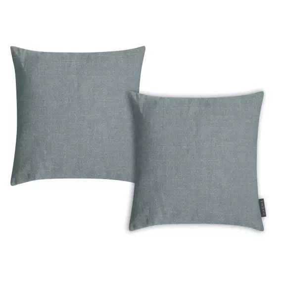 Housses de coussin jacquard chiné pétrole -Lot de 2-40×40