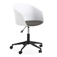 image de chaises de bureau scandinave Fauteuil de bureau à roulettes pivotant blanc