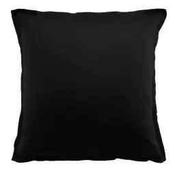 Taie d’oreiller carrée satin de coton noir 65×65 cm
