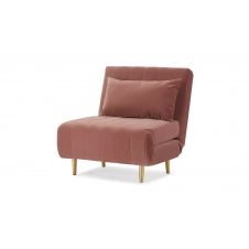Bessie, fauteuil convertible, velours rose blush