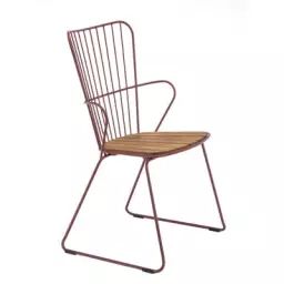 Fauteuil Paon en Métal, Bambou – Couleur Rose – 55 x 71.14 x 90 cm – Designer Henrik  Pedersen