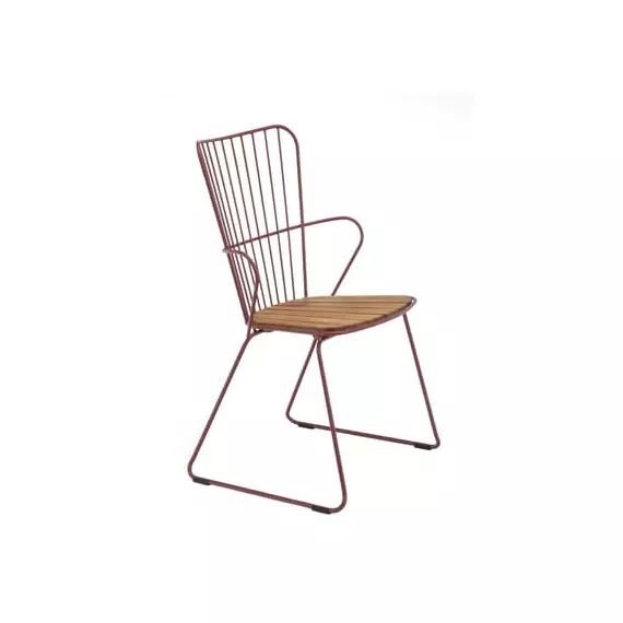 Fauteuil Paon en Métal, Bambou – Couleur Rose – 55 x 71.14 x 90 cm – Designer Henrik  Pedersen