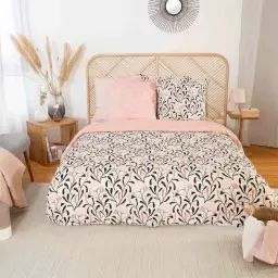 Parure de couette fleurie en satin de coton bio multicolore 240 x 260