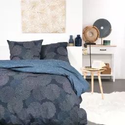 Parure de lit en Coton Bleu 240×260 cm