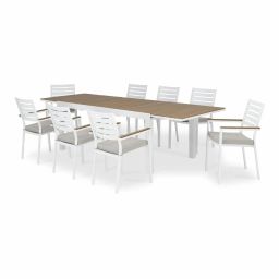 Ensemble table de jardin 300/200×100 cm et 8 chaises