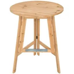 Mange debout Table haute en Bois, rond marron