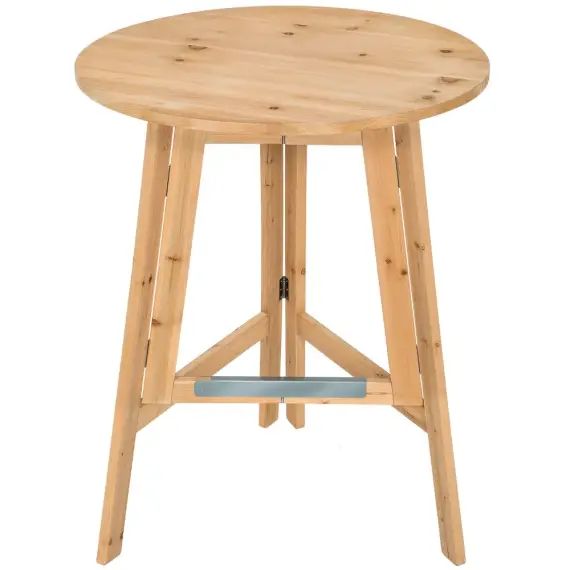 Mange debout Table haute en Bois, rond marron