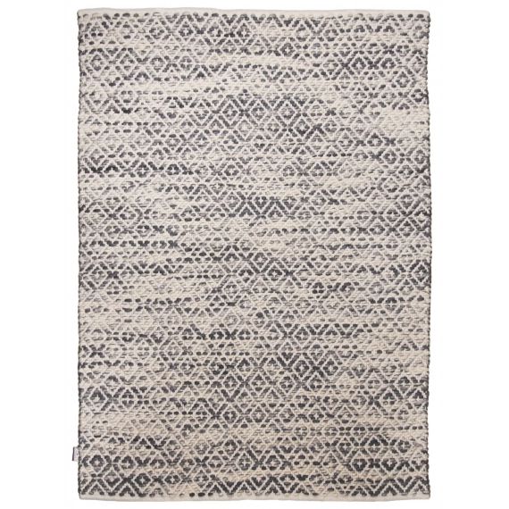 Tapis moderne en laine fait à la main gris 65×135