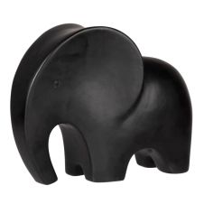 Statuette éléphant en dolomite noire H8