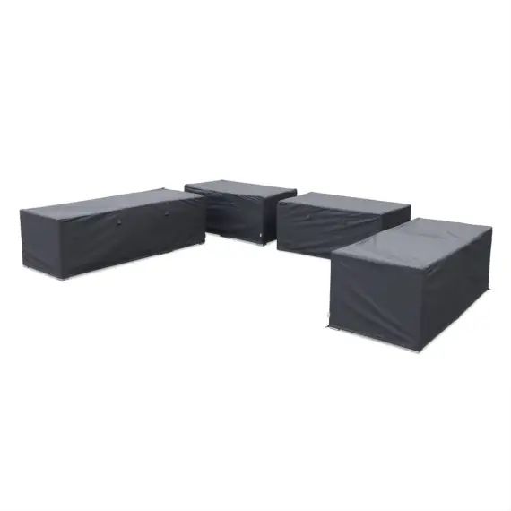 Ensemble de housses de protection gris foncé pour salon de jardin