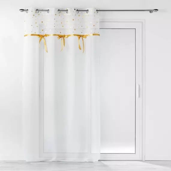 Voilage sable top métallisé nœuds 140x240cm