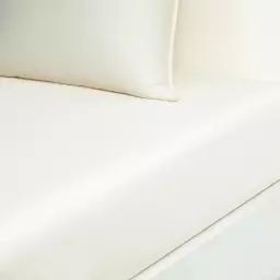 Drap housse en satin de coton lavé coconut 140 x 200 cm