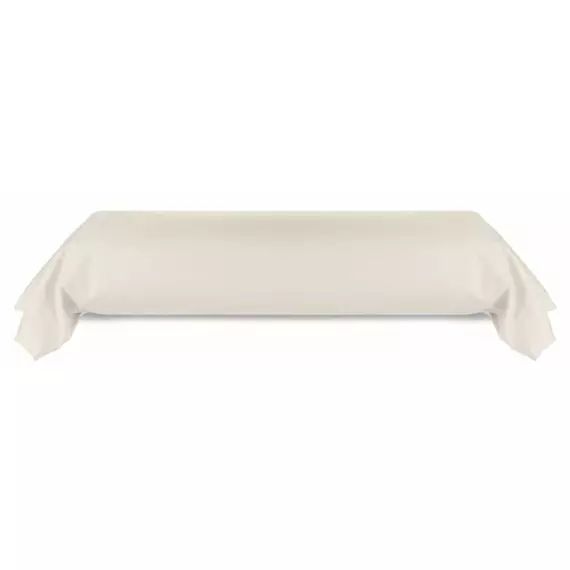 Taie de traversin coton beige ivoire 80×185 cm