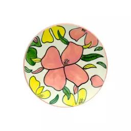 Assiette à dessert Flower en Céramique – Couleur Multicolore – 22 x 22 x 2 cm – Designer Fanny Gicquel