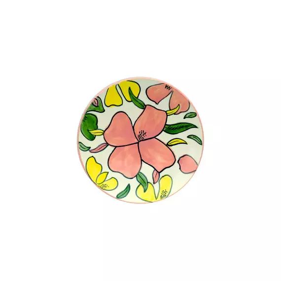 Assiette à dessert Flower en Céramique – Couleur Multicolore – 22 x 22 x 2 cm – Designer Fanny Gicquel