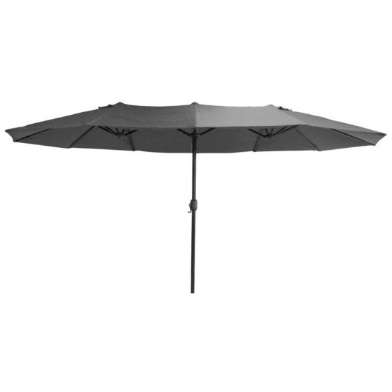 Parasol en acier 4.5×2.7 m ovale gris