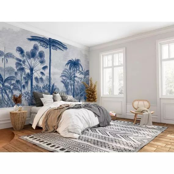 Papier peint panoramique motif imprimé Bleu marine 432x300cm