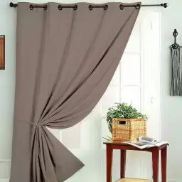 Rideau occultant  polyester/occultant taupe 140×260 cm