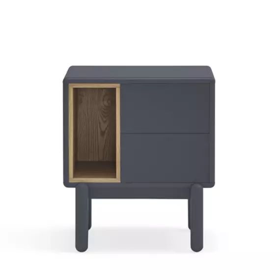 Table de chevet en bois gris anthracite