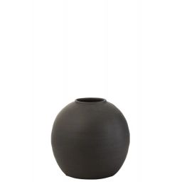 Vase rond ciment noir H28cm