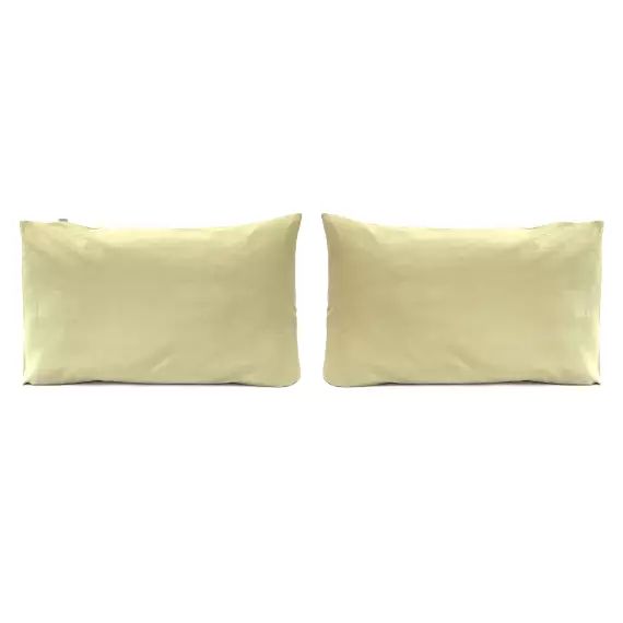 2 taies d’oreiller lin/coton organic 50×75 cm jaune