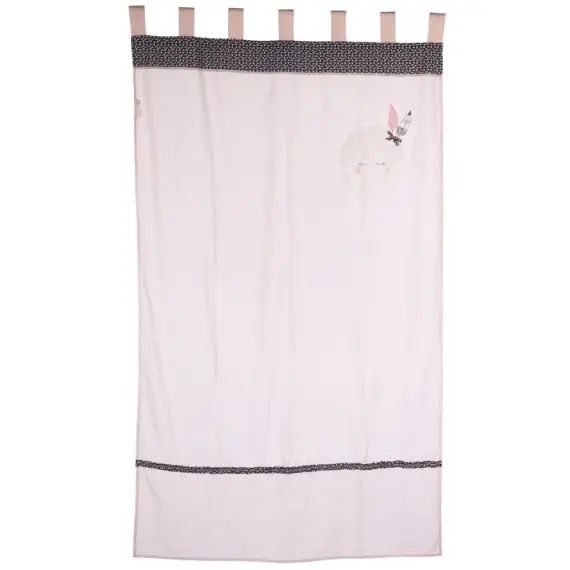 Rideau à pattes 105x180cm en coton rose