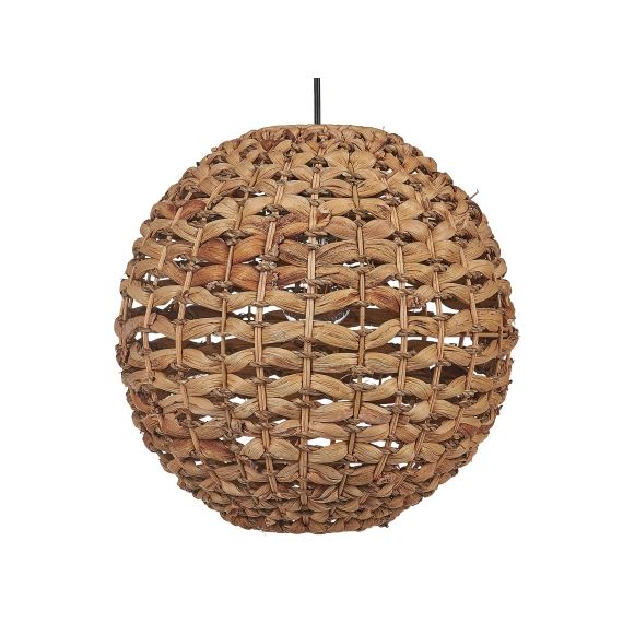 Lampe suspendue tissée marron