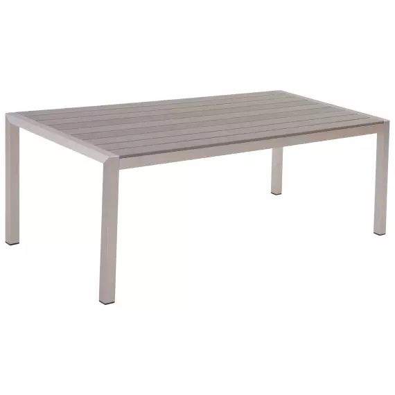 Table de jardin 6 personnes en aluminium gris