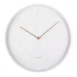 Horloge murale d40cm métal blanc