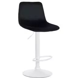 Tabouret de bar velours ajustable pivotant velours Noir