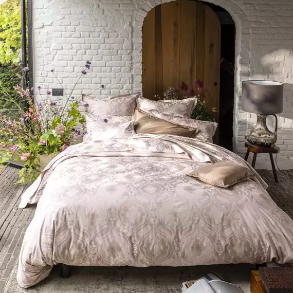 Housse de couette en satin de coton bio Rose 240×220 cm