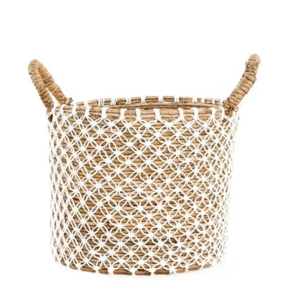 Panier en herbes de mer naturel blanc