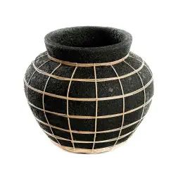 Vase en terre cuite noire naturel H27