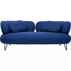 Canapé 2 places en polyester bleu