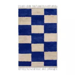 Tapis Tapis en Tissu, Coton – Couleur Bleu – 48.49 x 48.49 x 48.49 cm